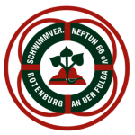 Das Bild zeit das Logo bzw. das Wappen des SV Neptun 1966 Rotenburg an der Fulda e.V. Das Logo ist ein grüner Rettungsring mit roten Bändern.